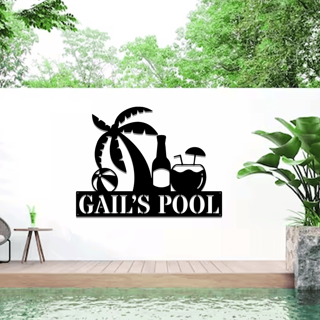 Transform Your Pool Area with Personalized Metal Signs – Introducing “Gail’s Pool”