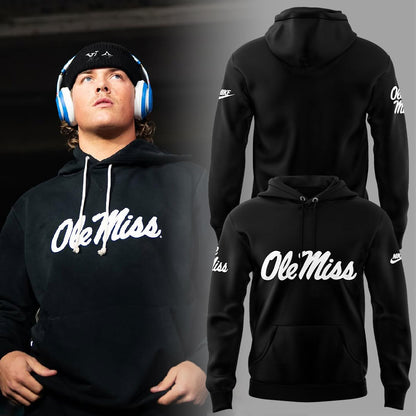 Ole Miss Football New Black Hoodie