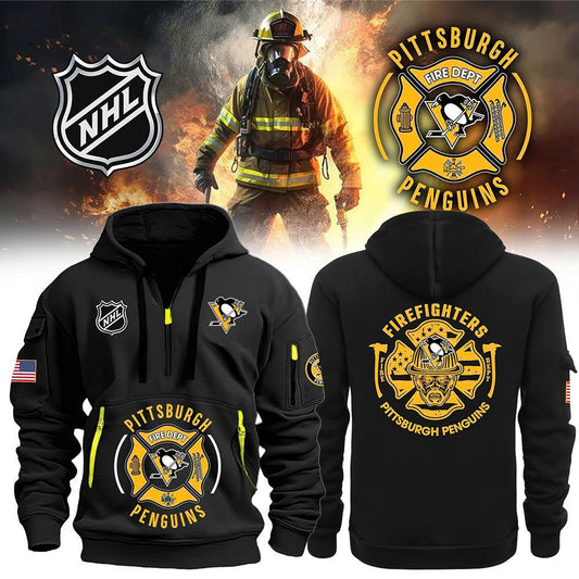 Pittsburgh Penguins x 2024 Firefighter Appreciation Night Premium Limited Half Zip Hoodie