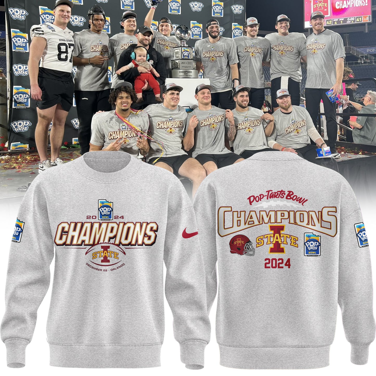 2024 Pop Tarts Bowl Champions Iowa State Football Limited Edition Sweatshirt