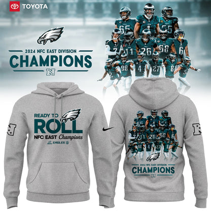 Limited Edition Philadelphia Eagles NFC EAST CHAMPIONS Gray Hoodie 2024