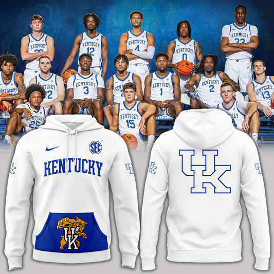 Limited Edition Kentucky Wildcats Basketball Hoodie White