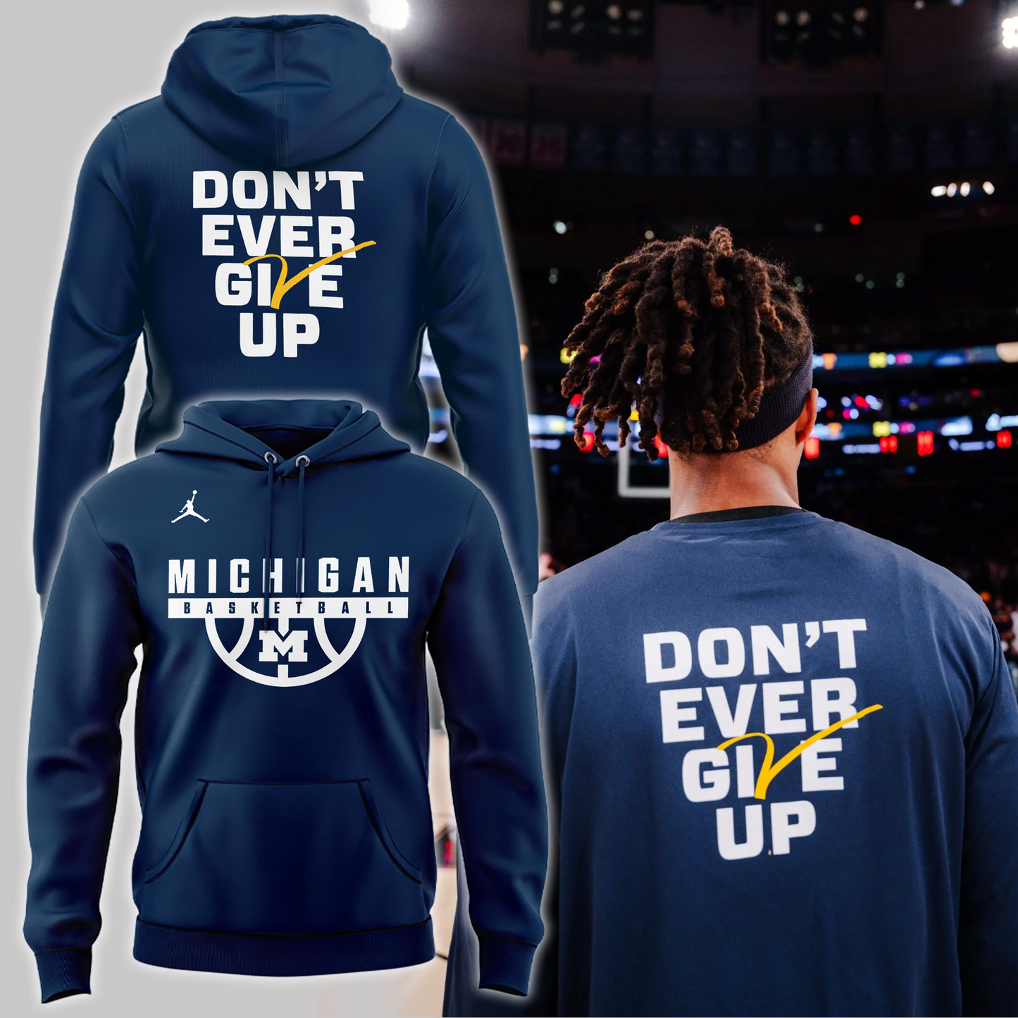 Special Don’t Ever Give Up Michigan Basketball 2024 Hoodie