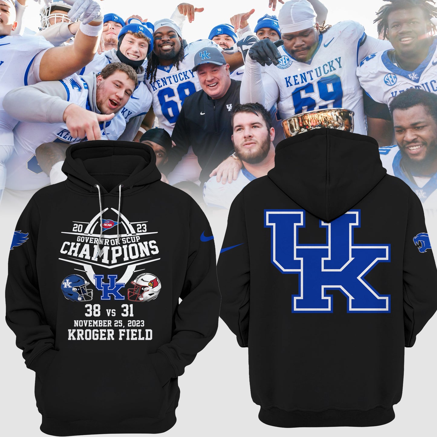 Limited edition Kentucky Wildcats Governor’s Cup Champions Football Hoodie