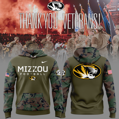 Limited Edition 2024 Military Appreciation Missouri Tigers football Hoodie