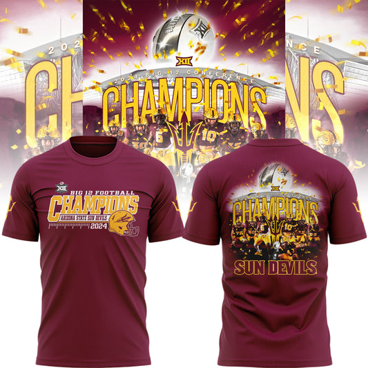 Special Arizona State University Football 2024 Big 12 Champions Tshirt for FANS