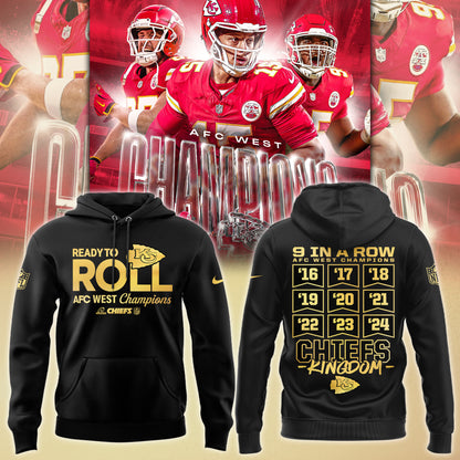 Limited Edition 2024 AFC West Division Champions Kansas City Chiefs Hoodie