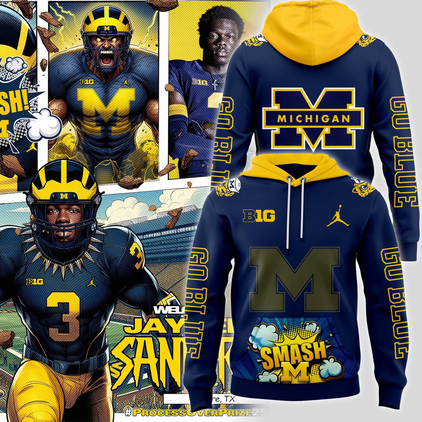 Limited_Michigan Wolverines football 2024 “Go Blue” Hoodie