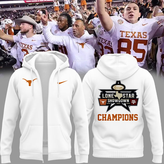 Limited Edition 2024 Lone Star Showdown TEXAS LONGHORNS Zip Hoodie