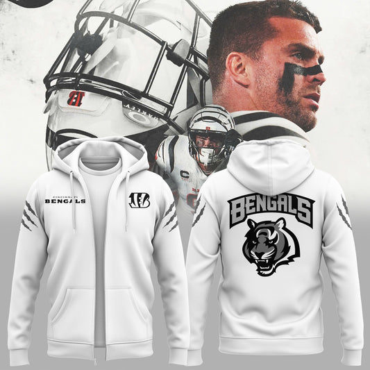 Limited Edition Cincinnati Bengals White ZipHoodie