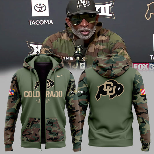 Colorado Buffaloes Football 2024 Military Appreciation Zip Hoodie