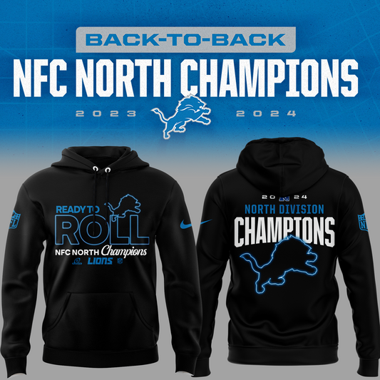 Limited Edition Detroit Lions Back-to-Back NFC North Champions Hoodie