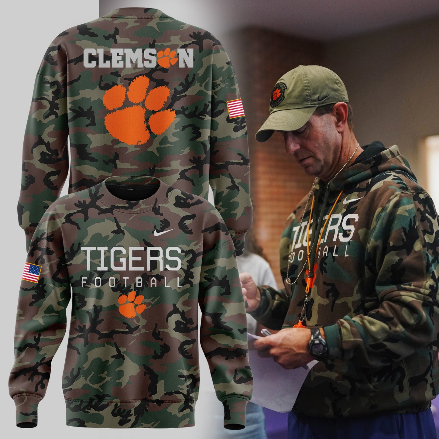 Special 2024 Military Appreciation Clemson Tigers Football Sweatshirt