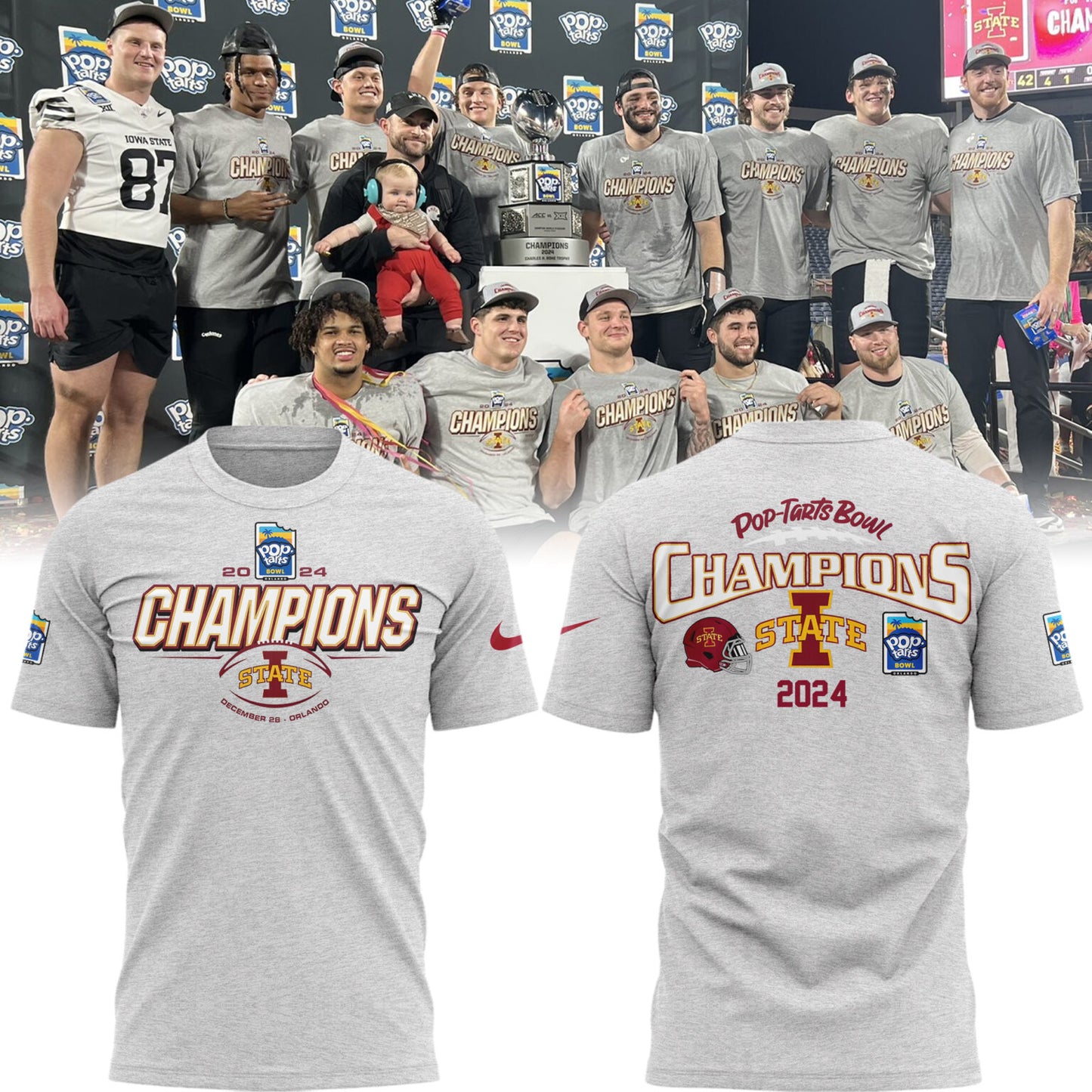 2024 Pop Tarts Bowl Champions Iowa State Football Limited Edition TShirt