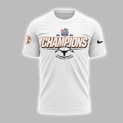 Limited Edition Texas Longhorns College Football Playoff 2025 Peach Bowl Champions TShirt