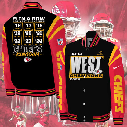 Kansas City Chiefs AFC West Champs for the ninth year in a row Bomber jacket