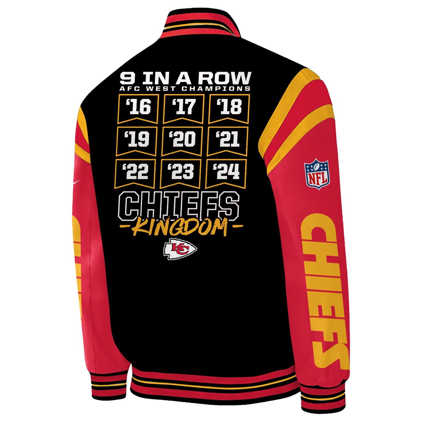 Kansas City Chiefs AFC West Champs for the ninth year in a row Bomber jacket