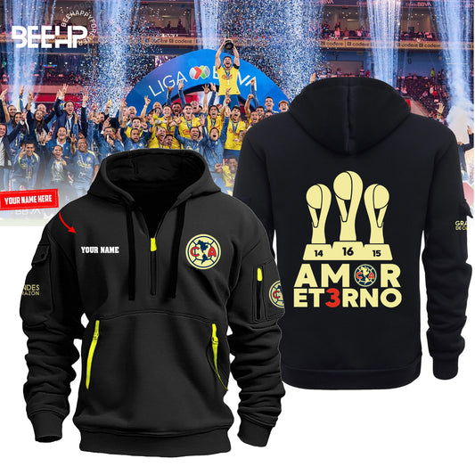 🏆🏆🏆 𝐀𝐌𝐎𝐑 𝐄𝐓𝟑𝐑𝐍𝐎 Grand3sDeCorazón Club América Half Zip Hoodie