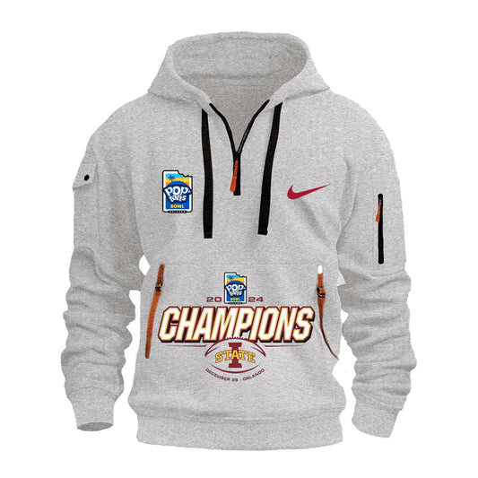 2024 Pop Tarts Bowl Champions Iowa State Football Limited Edition Half Zip Hoodie