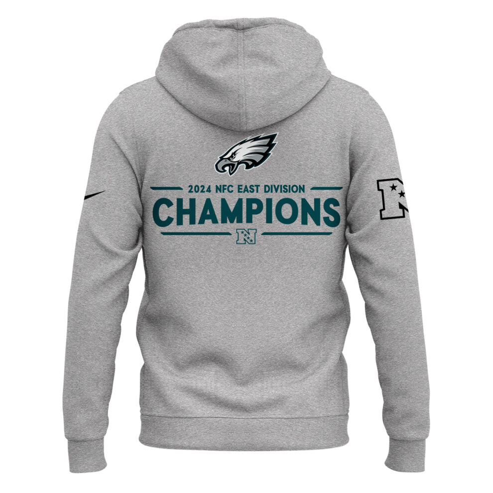 Limited Edition Philadelphia Eagles NFC EAST CHAMPIONS Gray Hoodie 2024