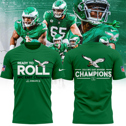 Limited Edition Philadelphia Eagles NFC EAST CHAMPIONS Kelly Green TShirt 2024