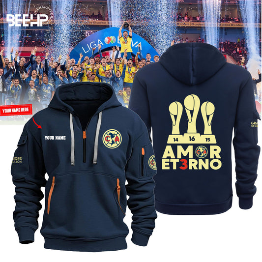 🏆🏆🏆 𝐀𝐌𝐎𝐑 𝐄𝐓𝟑𝐑𝐍𝐎 Grand3sDeCorazón Club América Half Zip Hoodie