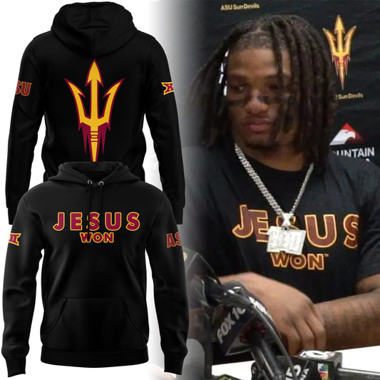 Limited Edition Arizona State Sun Devils JESUS WON Hoodie 2024