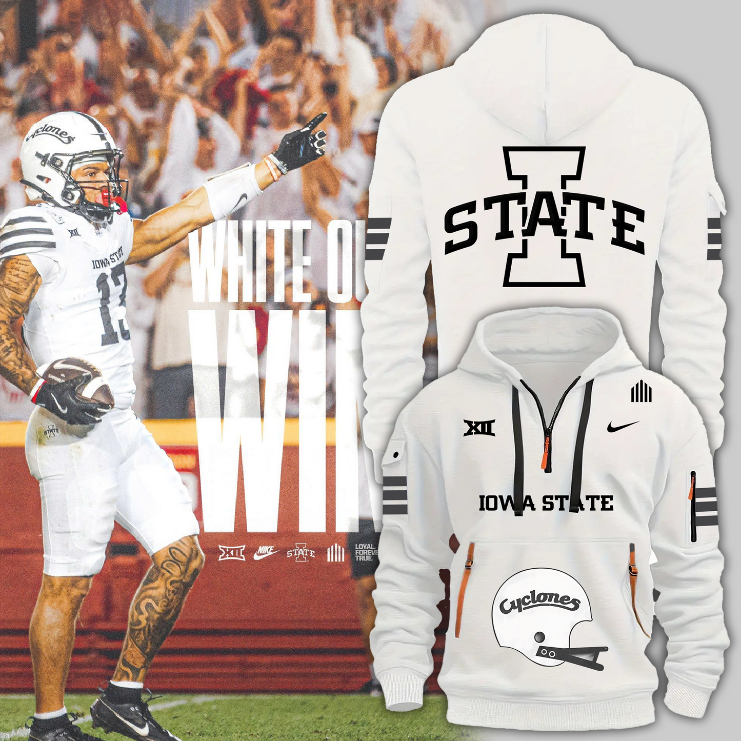 Iowa State Football 2024 Limited Edition New Half Zip Hoodie