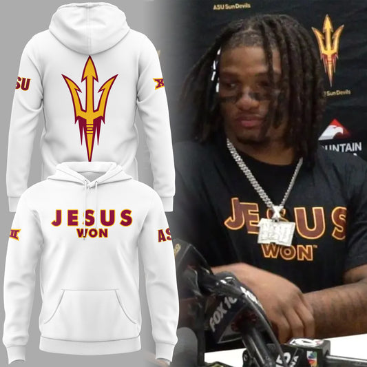 Limited Edition Arizona State Sun Devils JESUS WON Hoodie 2024