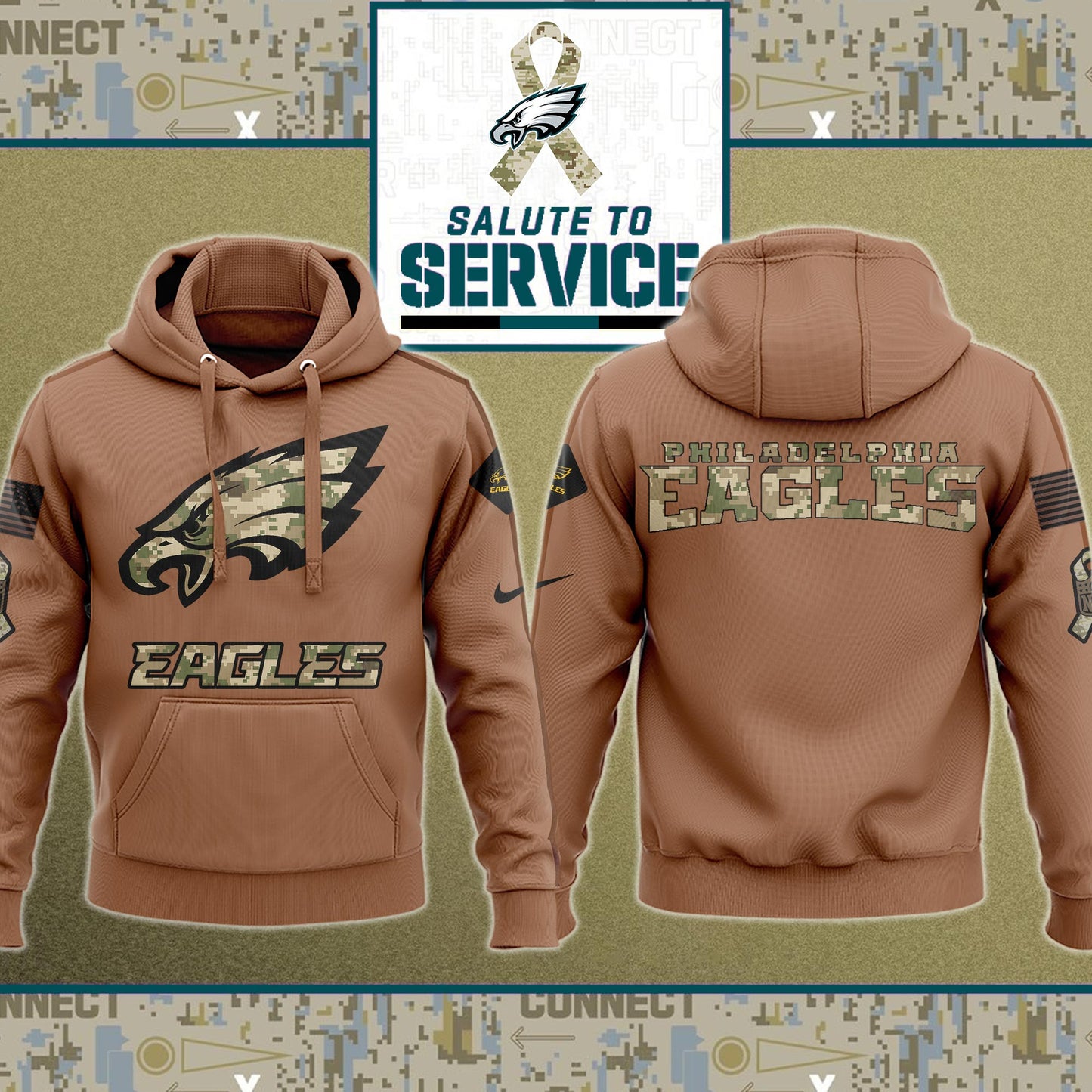 Philadelphia Eagles Salute To Service Veteran Hoodie, Salute to Service 2024