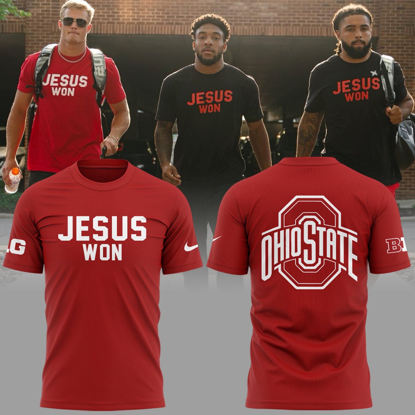 Limited Edition JESUS WON Red OHIO STATE T-Shirt 2024