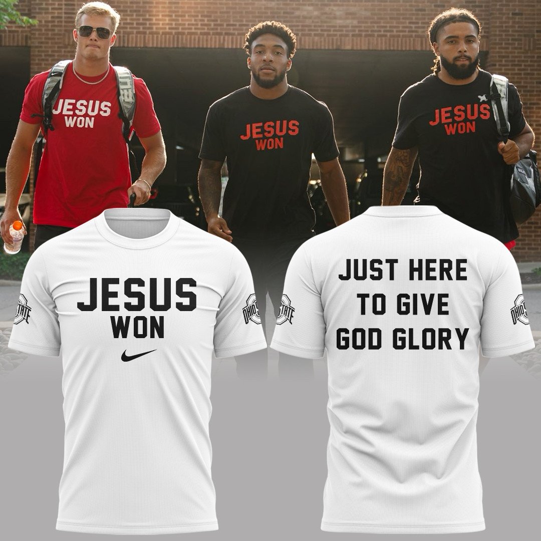 Limited Edition JESUS WON White OHIO STATE T-Shirt 2024