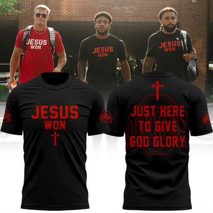 Limited Edition JESUS WON Black OHIO STATE T-Shirt 2024