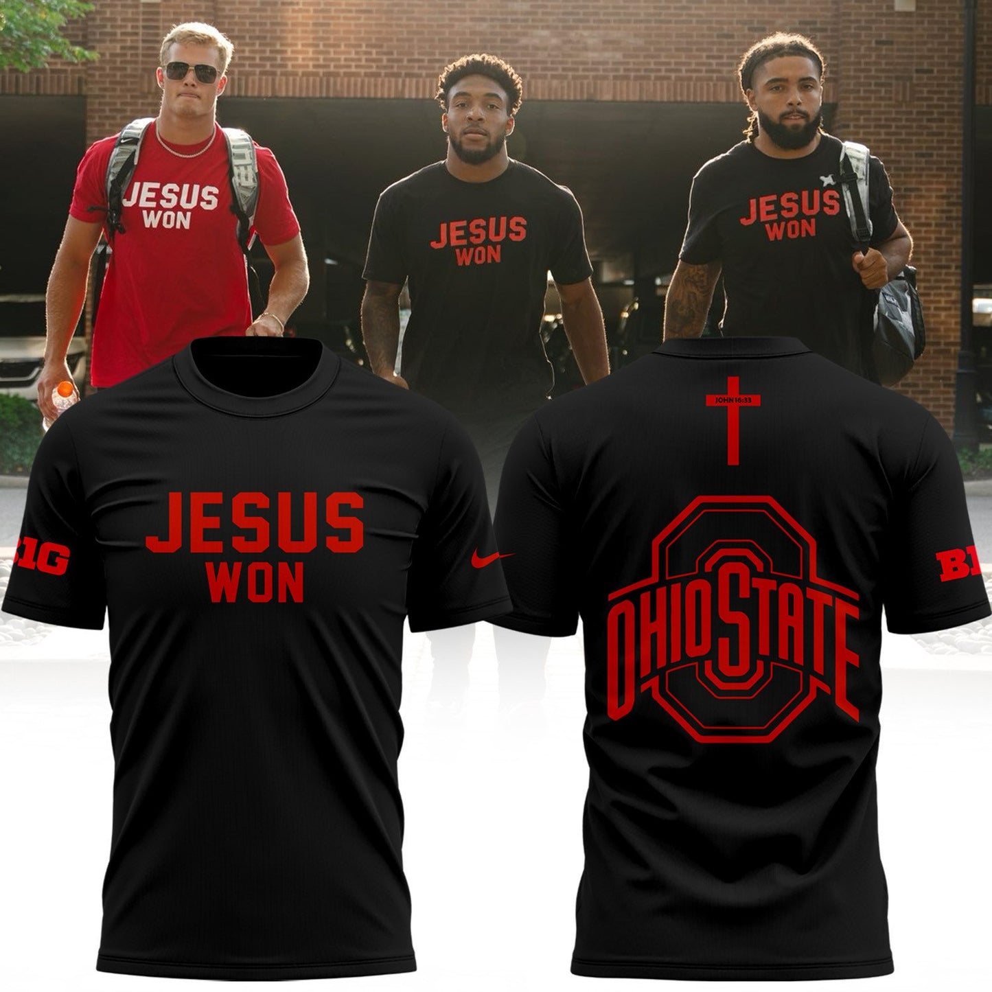 Limited Edition JESUS WON Black OHIO STATE T-Shirt 2024