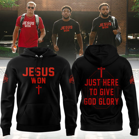 Limited Edition JESUS WON - OHIO STATE Football Black Hoodie 2024