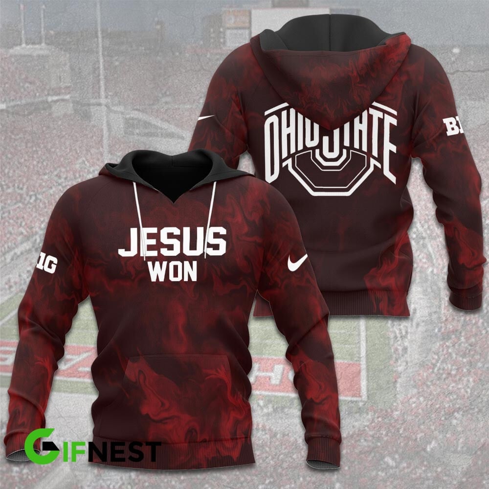 Limited Edition JESUS WON - OHIO STATE Football Red Hoodie 2024