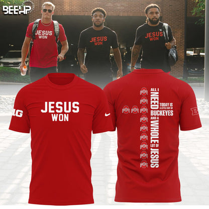 Limited Edition JESUS WON RED OHIO STATE T-Shirt 2024