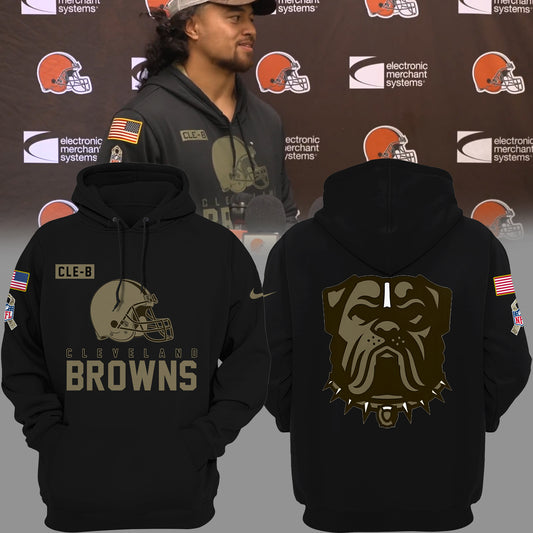 Cleveland Browns Salute To Service New Logo Hoodie, Salute to Service 2024