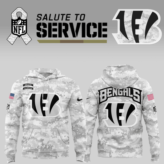 Limited Edition Cincinnati Bengals 2024 Salute to Service Hoodie, Salute to Service 2024