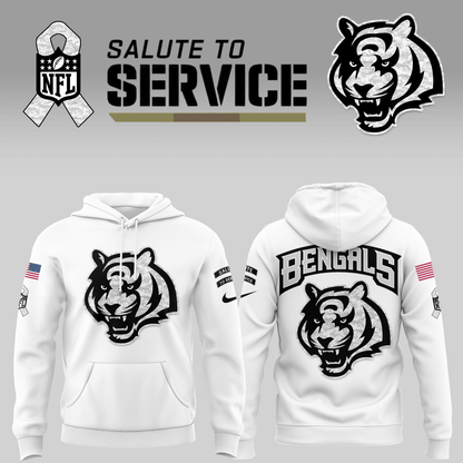 Limited Edition Cincinnati Bengals 2024 Salute to Service Hoodie, Salute to Service 2024