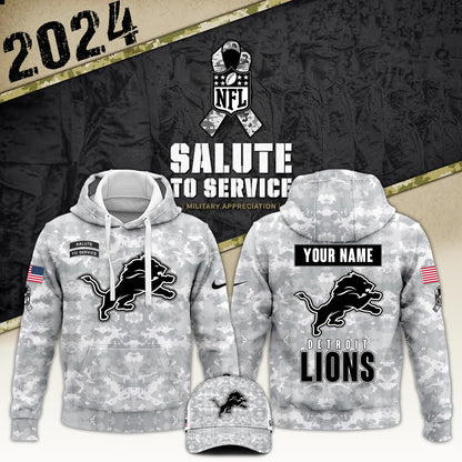 Arctic Camo Detroit Lions 2024 Salute to Service Club Hoodie 2024 Limited Edition, Salute to Service 2024