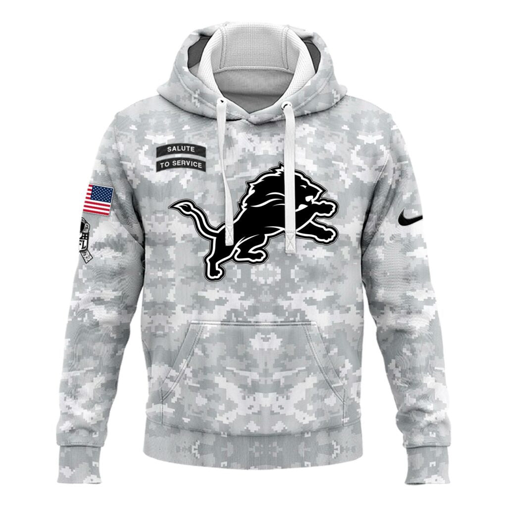 Arctic Camo Detroit Lions 2024 Salute to Service Club Hoodie 2024 Limited Edition, Salute to Service 2024