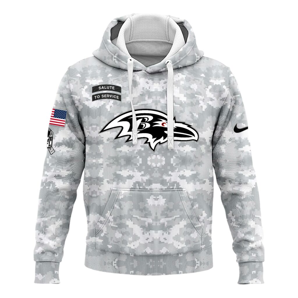 Baltimore Ravens Arctic Camo 2024 Salute to Service Club Hoodie 2024 Limited Edition, Salute to Service 2024