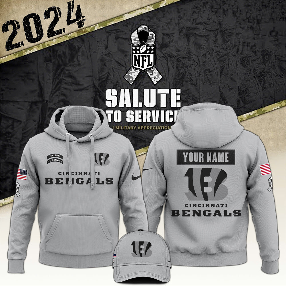 Cincinnati Bengals Arctic Camo 2024 Salute to Service Club Hoodie 2024 Limited Edition, Salute to Service 2024