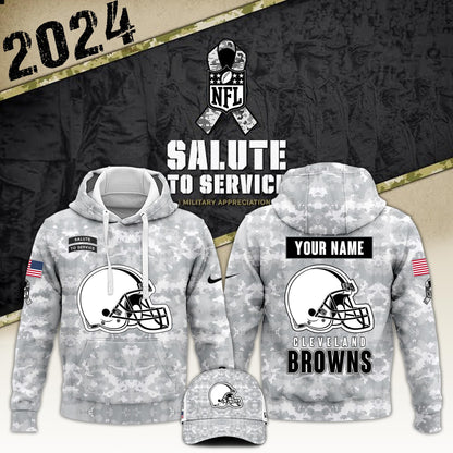 Cleveland Browns Arctic Camo 2024 Salute to Service Club Hoodie 2024 Limited Edition, Salute to Service 2024