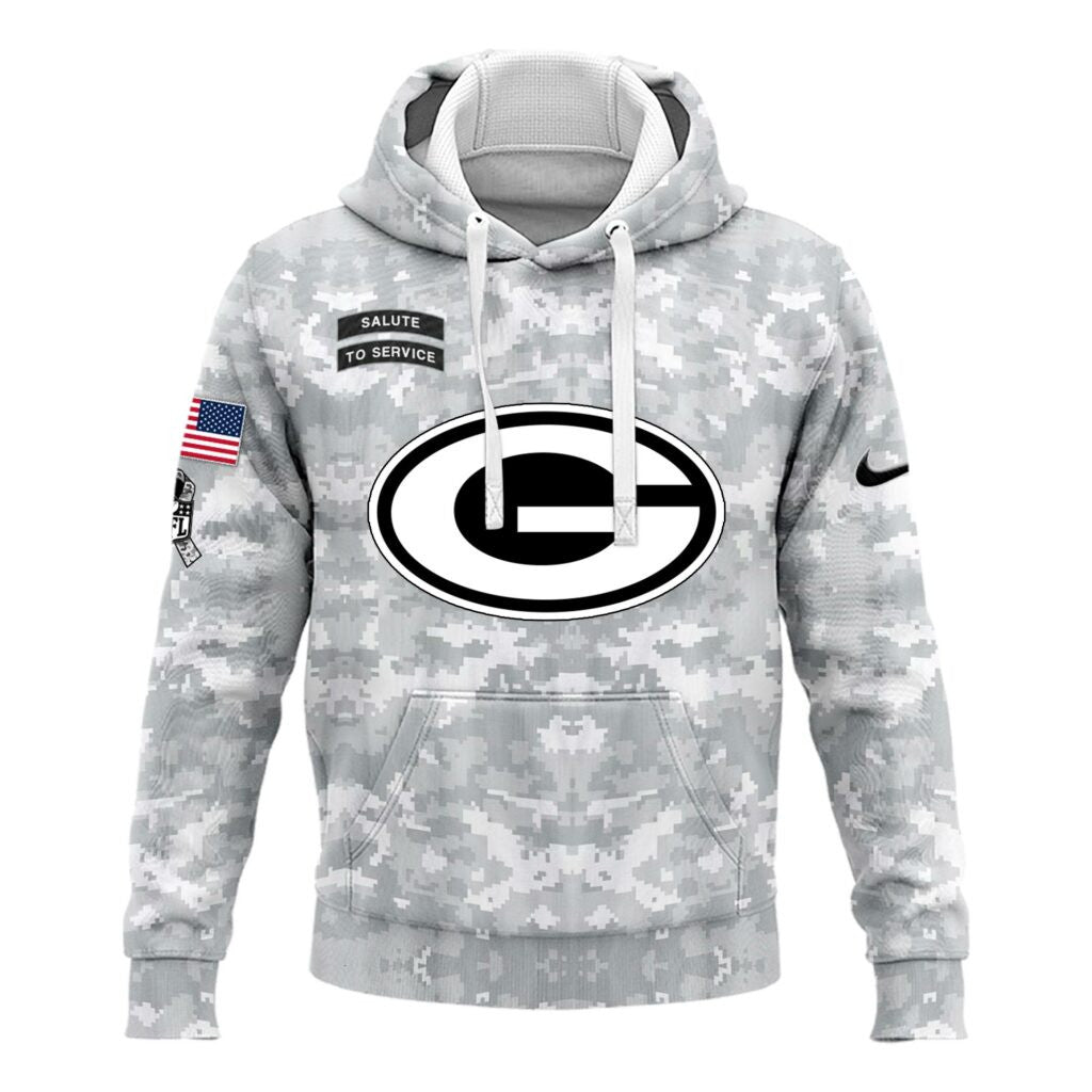 Green Bay Packers Arctic Camo 2024 Salute to Service Club Hoodie 2024 Limited Edition, Salute to Service 2024