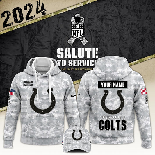 Indianapolis Colts Arctic Camo 2024 Salute to Service Club Hoodie 2024 Limited Edition, Salute to Service 2024