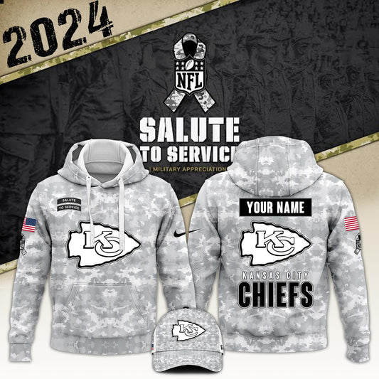 Kansas City Chiefs Arctic Camo 2024 Salute to Service Club Hoodie 2024 Limited Edition, Salute to Service 2024