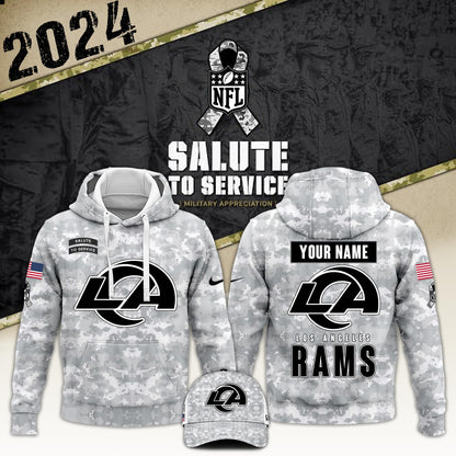 Los Angeles Rams Arctic Camo 2024 Salute to Service Club Hoodie 2024 Limited Edition, Salute to Service 2024