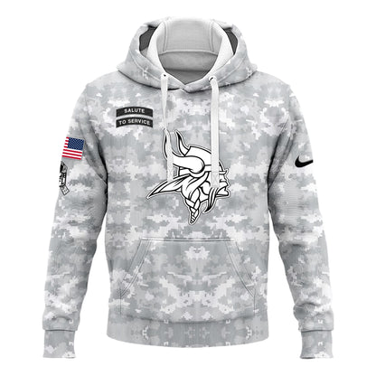 Minnesota Vikings Arctic Camo 2024 Salute to Service Club Hoodie 2024 Limited Edition, Salute to Service 2024